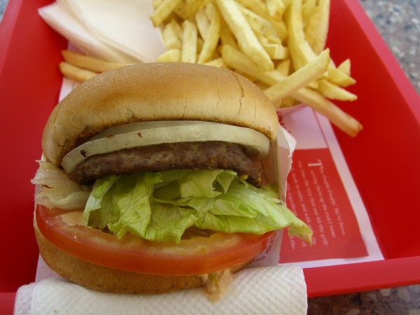 In-N-Out single hamburger